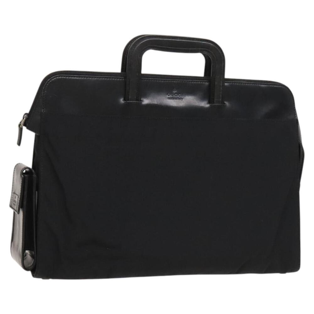 GUCCI Hand Bag Nylon Black Silver 015 015